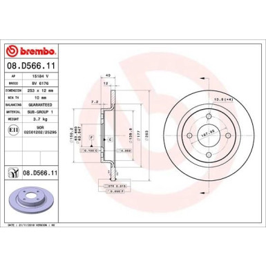 Brembo | Bremsscheibe | 08.D566.11