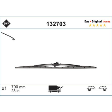 SWF Original 132703 Scheibenwischer 700 mm, Standard, 28 Zoll