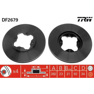 TRW | Bremsscheibe | DF2679