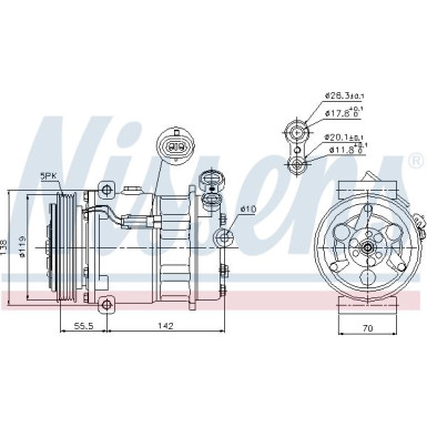 Nissens | Kompressor, Klimaanlage | 89157