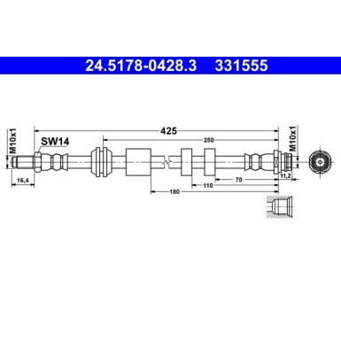 ATE | Bremsschlauch | 24.5178-0428.3