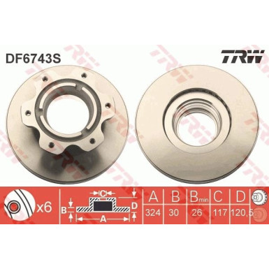 TRW | Bremsscheibe | DF6743S