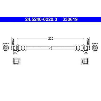 ATE | Bremsschlauch | 24.5240-0220.3