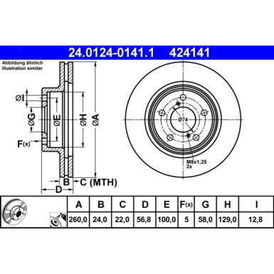 ATE | Bremsscheibe | 24.0124-0141.1