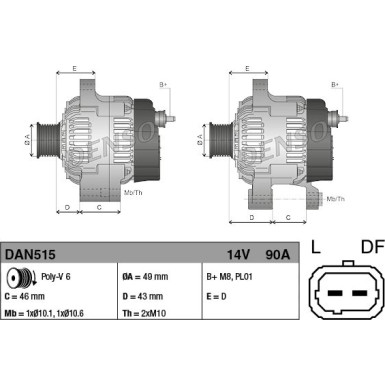 Denso | Generator | DAN515