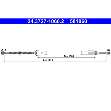 ATE | Seilzug, Feststellbremse | 24.3727-1060.2