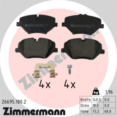 Zimmermann | Bremsbelagsatz, Scheibenbremse | 26695.180.2