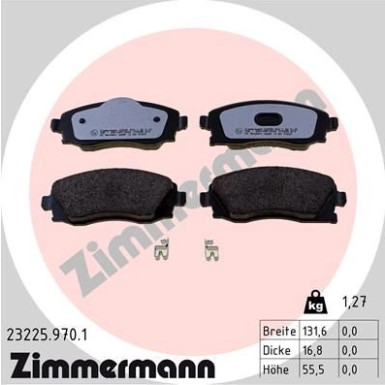 Zimmermann | Bremsbelagsatz, Scheibenbremse | 23225.970.1