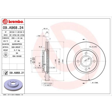 Brembo | Bremsscheibe | 09.A968.21