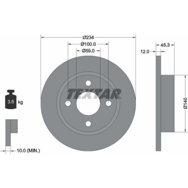 Textar | Bremsscheibe | 92063300