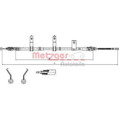 Metzger | Seilzug, Feststellbremse | 17.6031