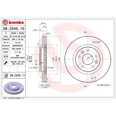 Brembo | Bremsscheibe | 09.C545.11