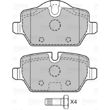 Valeo | Bremsbelagsatz, Scheibenbremse | 598701