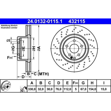 ATE | Bremsscheibe | 24.0132-0115.1