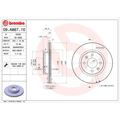 Brembo | Bremsscheibe | 09.A867.10