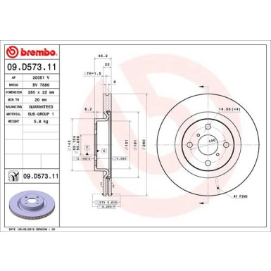 Brembo | Bremsscheibe | 09.D573.11