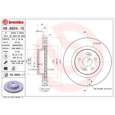 Brembo | Bremsscheibe | 09.8904.11