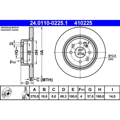 ATE | Bremsscheibe | 24.0110-0225.1