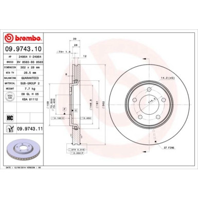 Brembo | Bremsscheibe | 09.9743.11