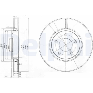 Delphi | Bremsscheibe | BG3716