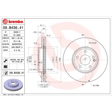 Brembo | Bremsscheibe | 09.B436.41