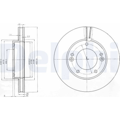 Delphi | Bremsscheibe | BG3858