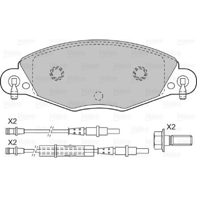 Valeo | Bremsbelagsatz, Scheibenbremse | 598416