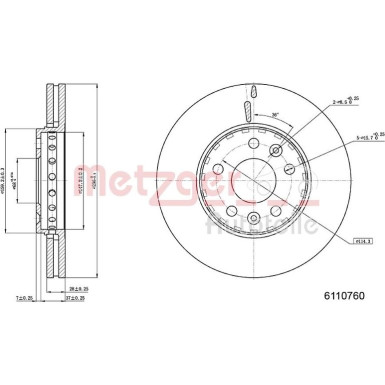 Metzger | Bremsscheibe | 6110760