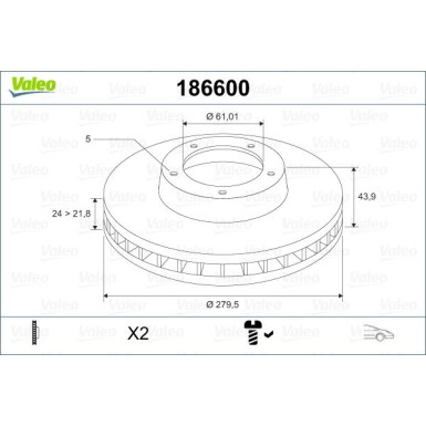 Valeo | Bremsscheibe | 186600