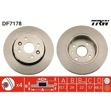 TRW | Bremsscheibe | DF7178