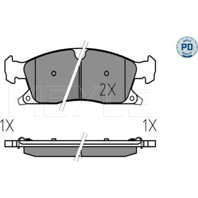 Meyle | Bremsbelagsatz, Scheibenbremse | 025 251 9021/PD