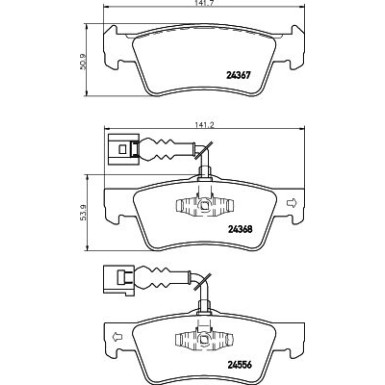 Hella Pagid | Bremsbelagsatz, Scheibenbremse | 8DB 355 012-441