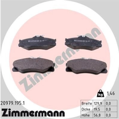 Zimmermann | Bremsbelagsatz, Scheibenbremse | 20979.195.1