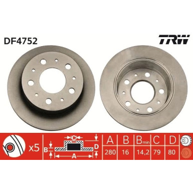 TRW | Bremsscheibe | DF4752