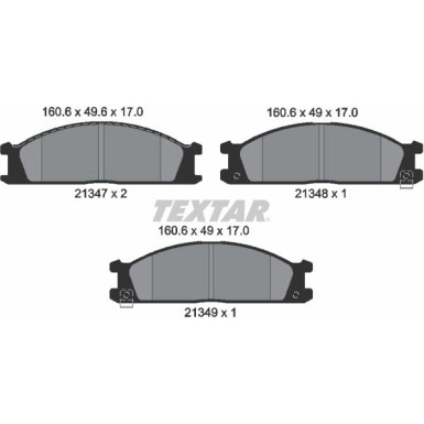 Textar | Bremsbelagsatz, Scheibenbremse | 2134702