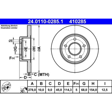 ATE | Bremsscheibe | 24.0110-0285.1