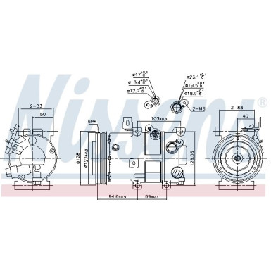 Nissens | Kompressor, Klimaanlage | 890430