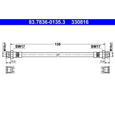 ATE | Bremsschlauch | 83.7836-0135.3