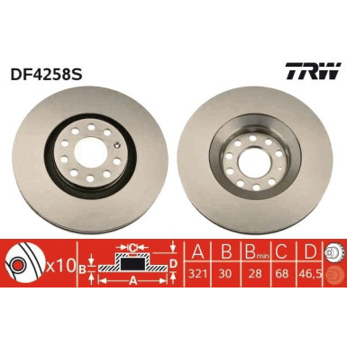 TRW | Bremsscheibe | DF4258S