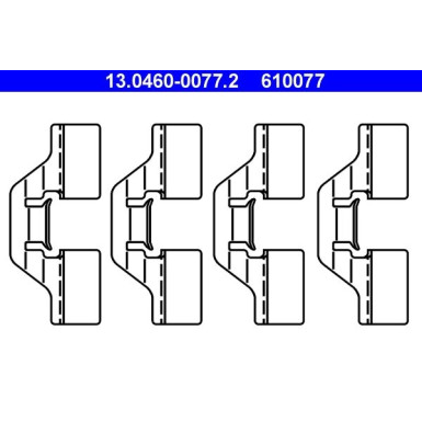 ATE | Zubehörsatz, Scheibenbremsbelag | 13.0460-0077.2