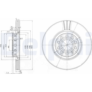 Delphi | Bremsscheibe | BG3657