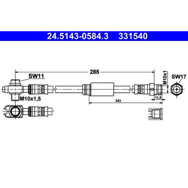 ATE | Bremsschlauch | 24.5143-0584.3