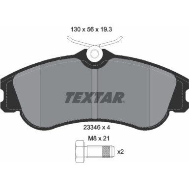 Textar | Bremsbelagsatz, Scheibenbremse | 2334602