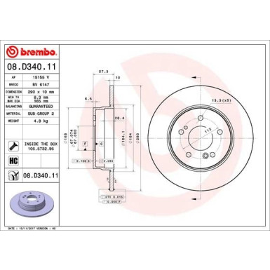 Brembo | Bremsscheibe | 08.D340.11