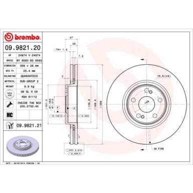 Brembo | Bremsscheibe | 09.9821.21