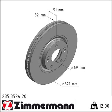 Zimmermann | Bremsscheibe | 285.3524.20