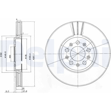 Delphi | Bremsscheibe | BG3035C