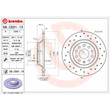 Brembo | Bremsscheibe | 08.C501.1X