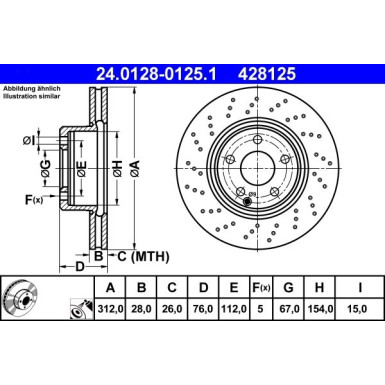 ATE | Bremsscheibe | 24.0128-0125.1