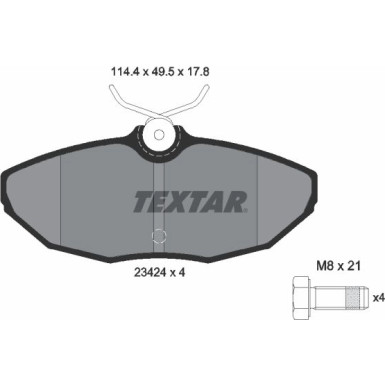 Textar | Bremsbelagsatz, Scheibenbremse | 2342401